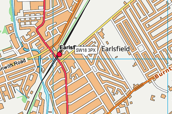 SW18 3PX map - OS VectorMap District (Ordnance Survey)