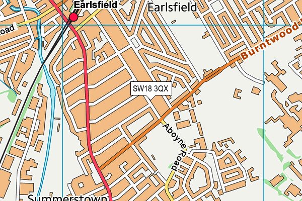 SW18 3QX map - OS VectorMap District (Ordnance Survey)