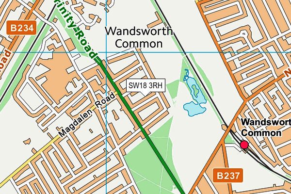 SW18 3RH map - OS VectorMap District (Ordnance Survey)