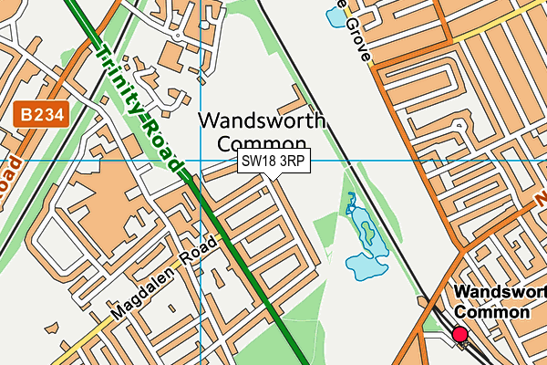 SW18 3RP map - OS VectorMap District (Ordnance Survey)