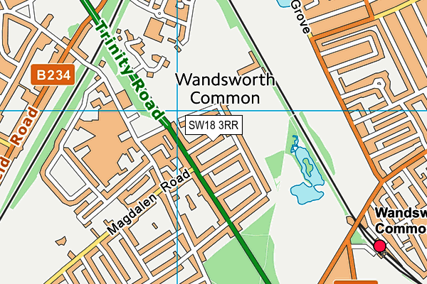 SW18 3RR map - OS VectorMap District (Ordnance Survey)
