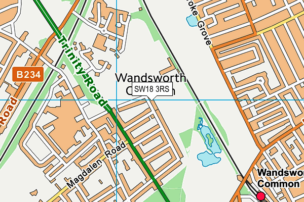 SW18 3RS map - OS VectorMap District (Ordnance Survey)