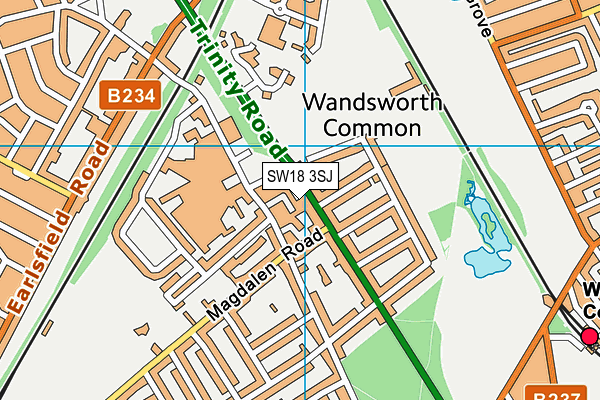 SW18 3SJ map - OS VectorMap District (Ordnance Survey)