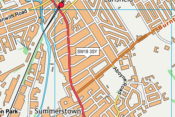SW18 3SY map - OS VectorMap District (Ordnance Survey)