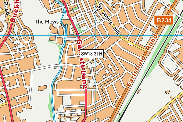 SW18 3TH map - OS VectorMap District (Ordnance Survey)