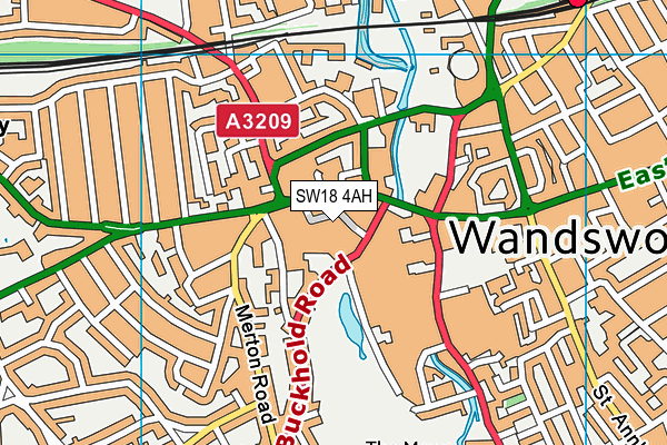 SW18 4AH map - OS VectorMap District (Ordnance Survey)