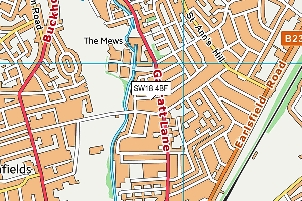 SW18 4BF map - OS VectorMap District (Ordnance Survey)