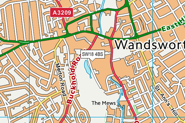 SW18 4BS map - OS VectorMap District (Ordnance Survey)