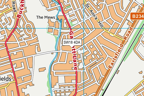 SW18 4DA map - OS VectorMap District (Ordnance Survey)