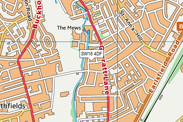 SW18 4DF map - OS VectorMap District (Ordnance Survey)