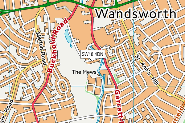 Wandle Recreation Centre map (SW18 4DN) - OS VectorMap District (Ordnance Survey)