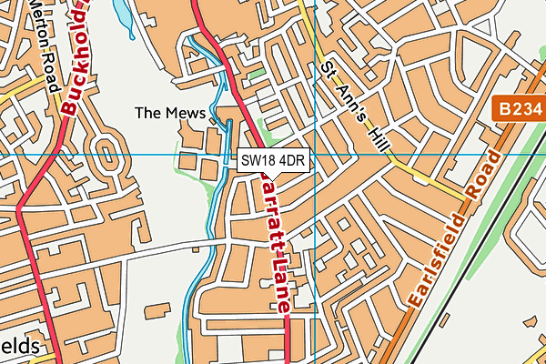 SW18 4DR map - OS VectorMap District (Ordnance Survey)