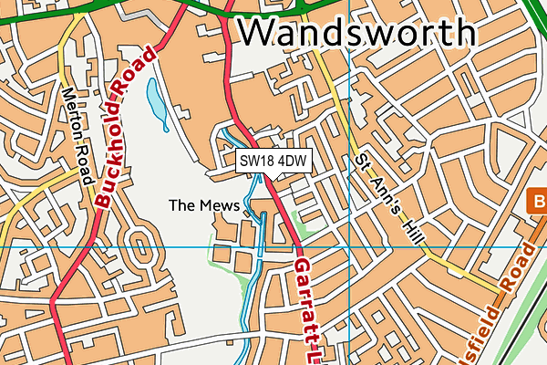 SW18 4DW map - OS VectorMap District (Ordnance Survey)