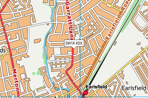 SW18 4DX map - OS VectorMap District (Ordnance Survey)