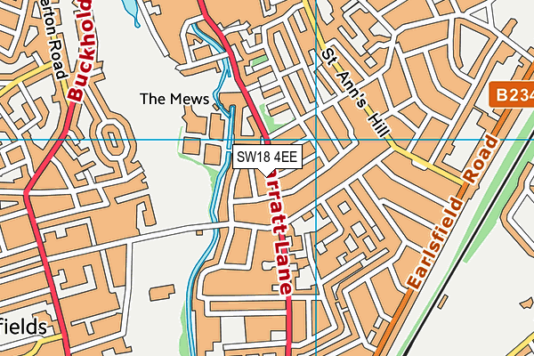SW18 4EE map - OS VectorMap District (Ordnance Survey)