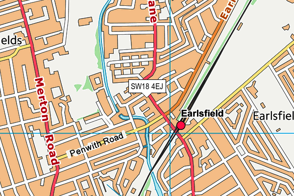 SW18 4EJ map - OS VectorMap District (Ordnance Survey)