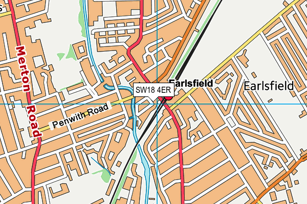 SW18 4ER map - OS VectorMap District (Ordnance Survey)