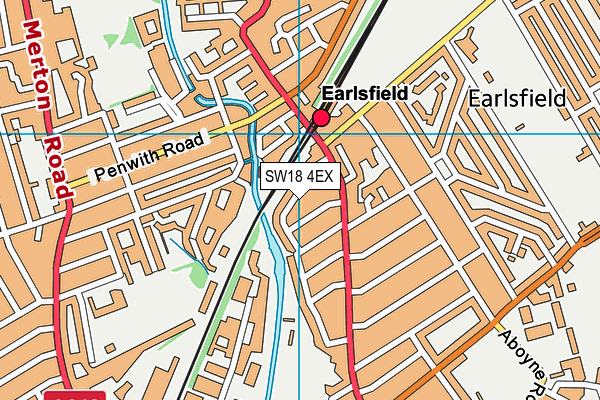 SW18 4EX map - OS VectorMap District (Ordnance Survey)