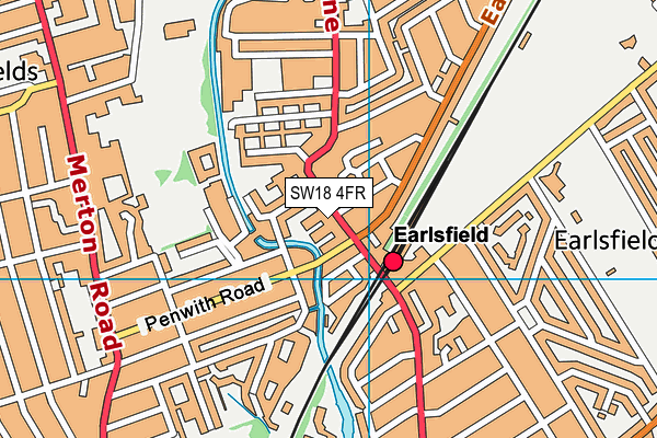 SW18 4FR map - OS VectorMap District (Ordnance Survey)