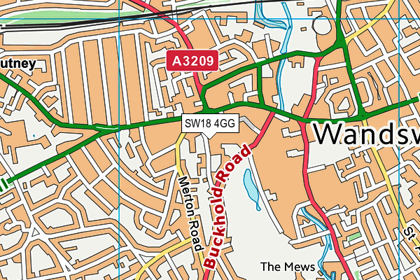 SW18 4GG map - OS VectorMap District (Ordnance Survey)