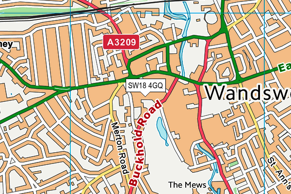 SW18 4GQ map - OS VectorMap District (Ordnance Survey)