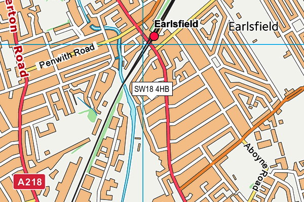 SW18 4HB map - OS VectorMap District (Ordnance Survey)