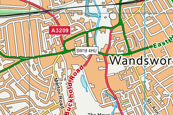 SW18 4HU map - OS VectorMap District (Ordnance Survey)
