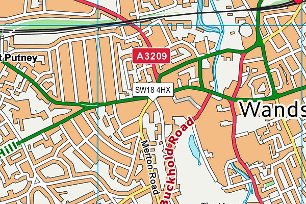 SW18 4HX map - OS VectorMap District (Ordnance Survey)