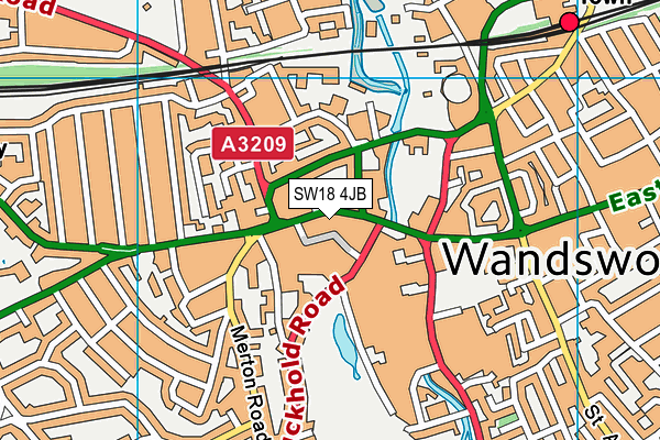 SW18 4JB map - OS VectorMap District (Ordnance Survey)