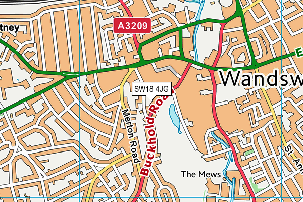 SW18 4JG map - OS VectorMap District (Ordnance Survey)