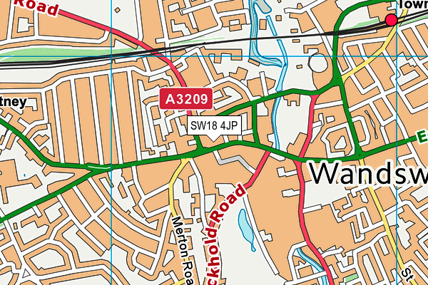SW18 4JP map - OS VectorMap District (Ordnance Survey)