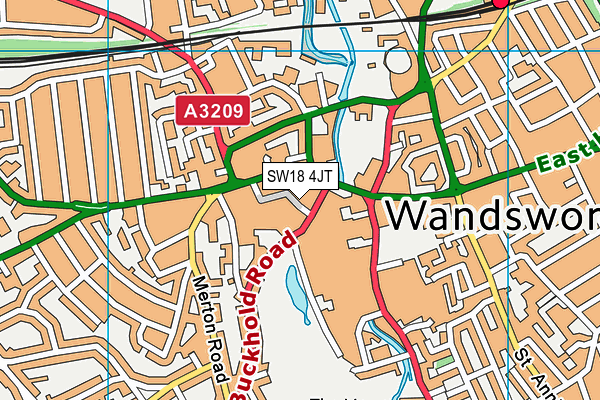 SW18 4JT map - OS VectorMap District (Ordnance Survey)