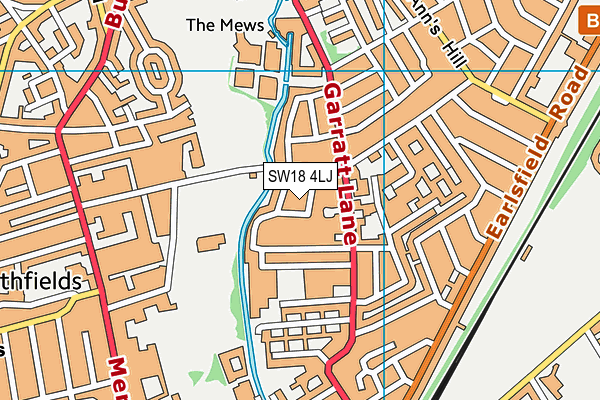 SW18 4LJ map - OS VectorMap District (Ordnance Survey)