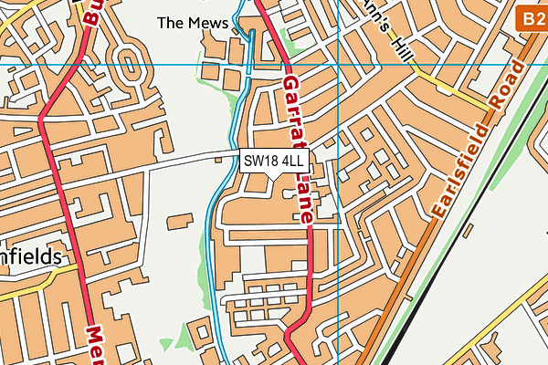 SW18 4LL map - OS VectorMap District (Ordnance Survey)