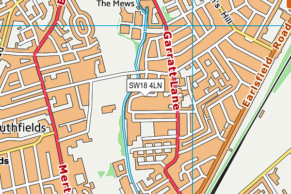 SW18 4LN map - OS VectorMap District (Ordnance Survey)