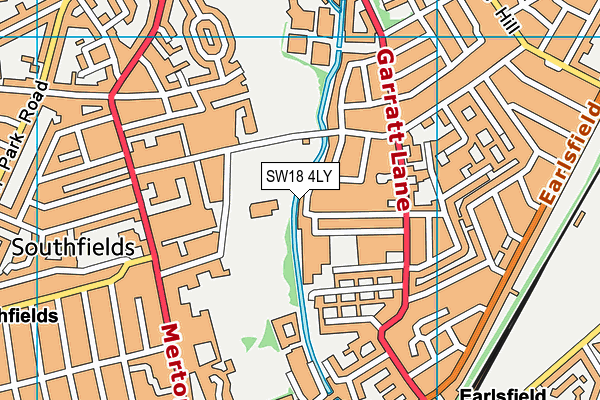 SW18 4LY map - OS VectorMap District (Ordnance Survey)