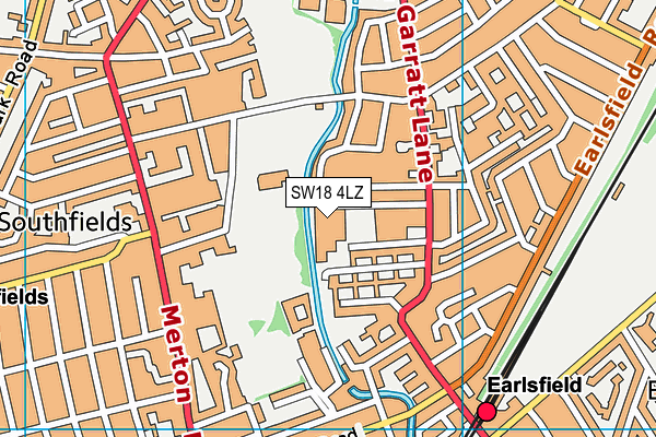 SW18 4LZ map - OS VectorMap District (Ordnance Survey)