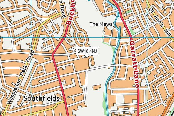 SW18 4NJ map - OS VectorMap District (Ordnance Survey)
