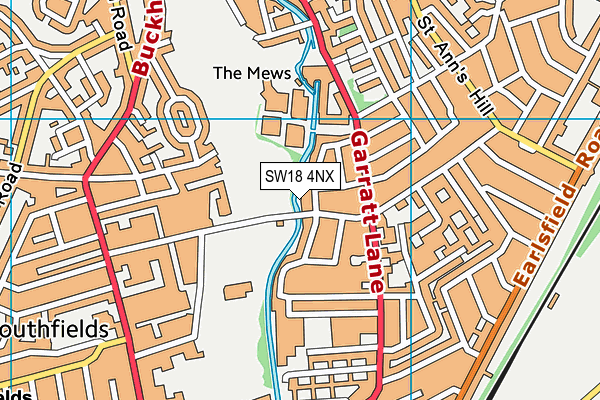 SW18 4NX map - OS VectorMap District (Ordnance Survey)