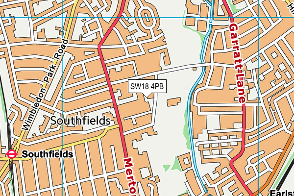 SW18 4PB map - OS VectorMap District (Ordnance Survey)