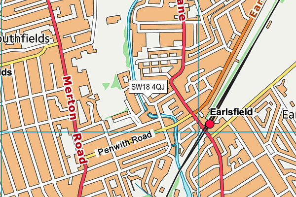 SW18 4QJ map - OS VectorMap District (Ordnance Survey)