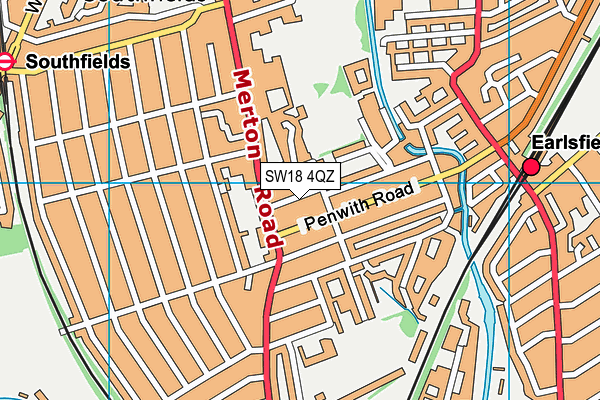 SW18 4QZ map - OS VectorMap District (Ordnance Survey)