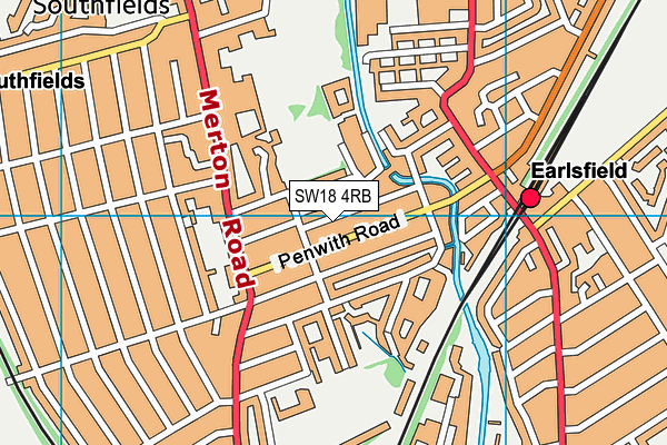 SW18 4RB map - OS VectorMap District (Ordnance Survey)