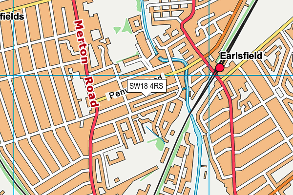 SW18 4RS map - OS VectorMap District (Ordnance Survey)