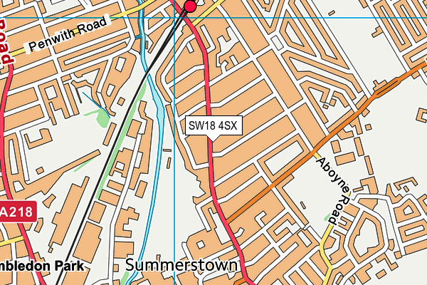 SW18 4SX map - OS VectorMap District (Ordnance Survey)
