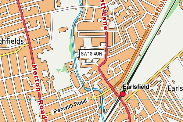 SW18 4UN map - OS VectorMap District (Ordnance Survey)