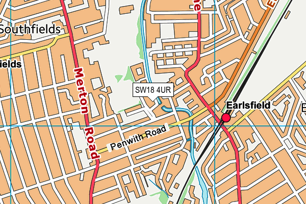 SW18 4UR map - OS VectorMap District (Ordnance Survey)