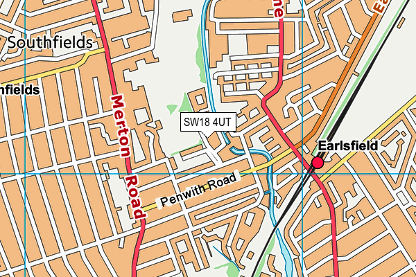 SW18 4UT map - OS VectorMap District (Ordnance Survey)