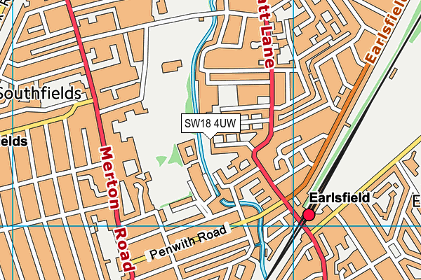 SW18 4UW map - OS VectorMap District (Ordnance Survey)