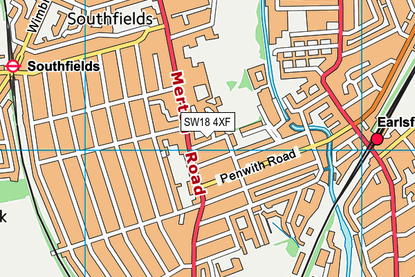 SW18 4XF map - OS VectorMap District (Ordnance Survey)